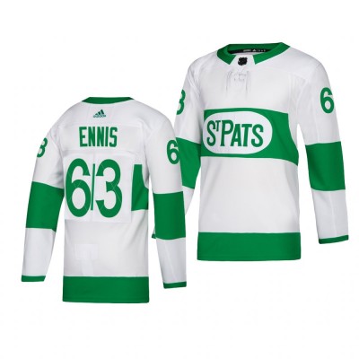 Toronto Maple Leafs #63 Tyler Ennis adidas White 2019 St. Patrick's Day Authentic Player Stitched NHL Jersey